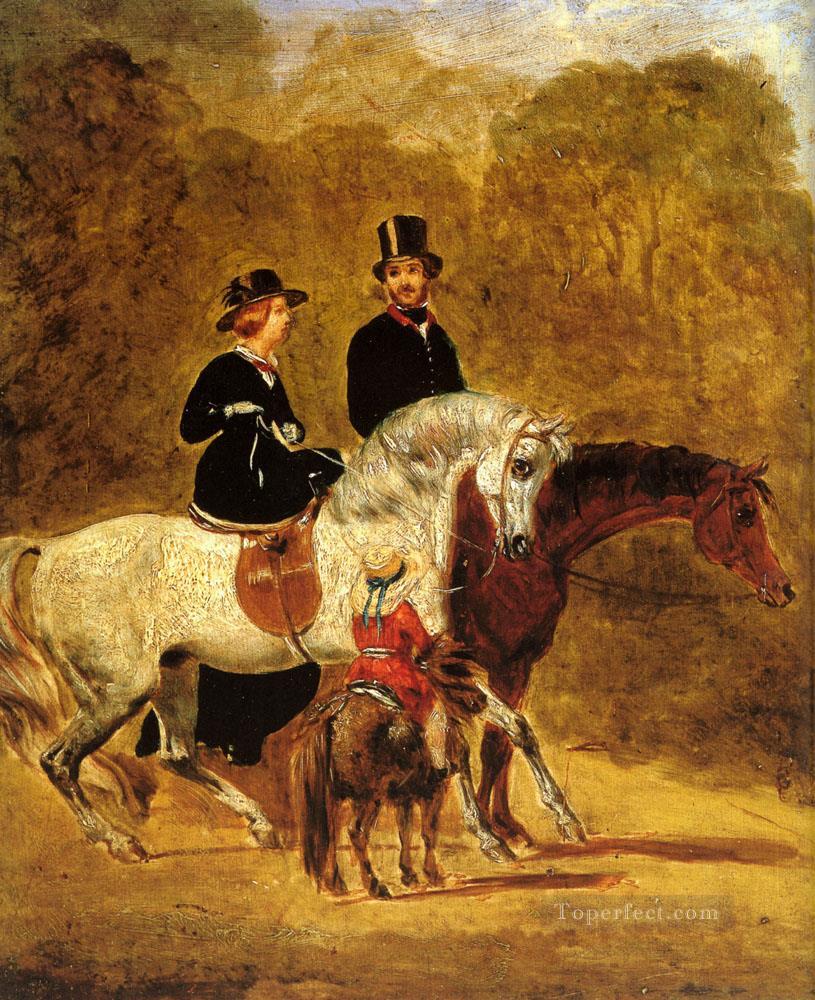 ビクトリア女王ニシン シニア ジョン フレデリック馬のスケッチ油絵
